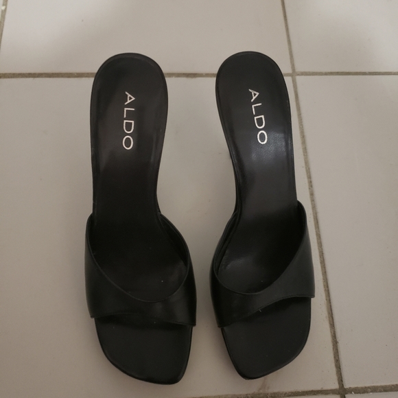 Aldo Black Open-Toe Heels - Picture 2 of 2